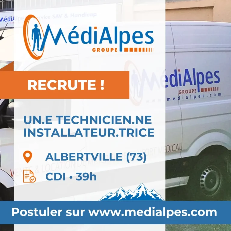 Offre d’emploi : Technicien.ne installateur.rice en Matériel Médical (H/F) – Albertville (73)